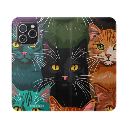 Kat Raster Neon - iPhone 15 Pro Max Case - Portemonnee