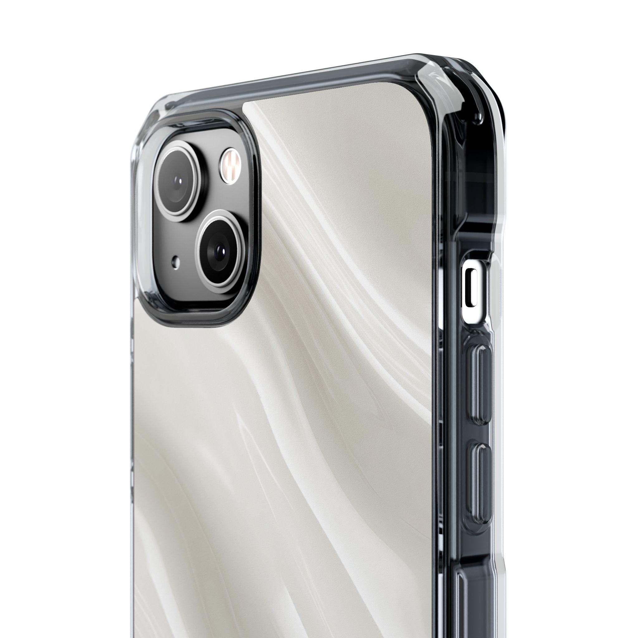 White Impact MagSafe Phone Case for iPhone - Polished Ivory Wave