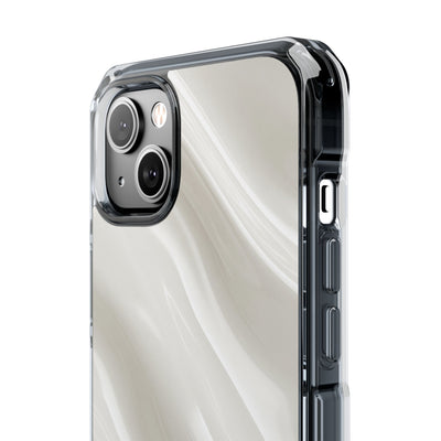 White Impact MagSafe Phone Case for iPhone - Polished Ivory Wave