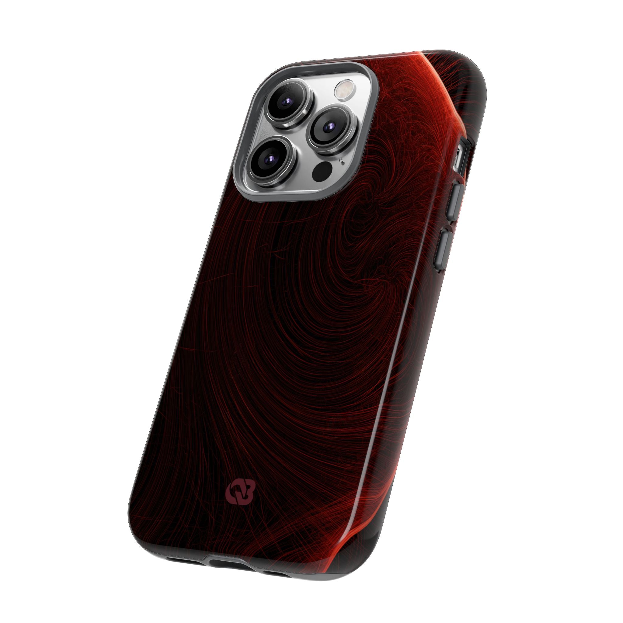 Red Tough Phone Case for iPhone - Crimson Flare Flux