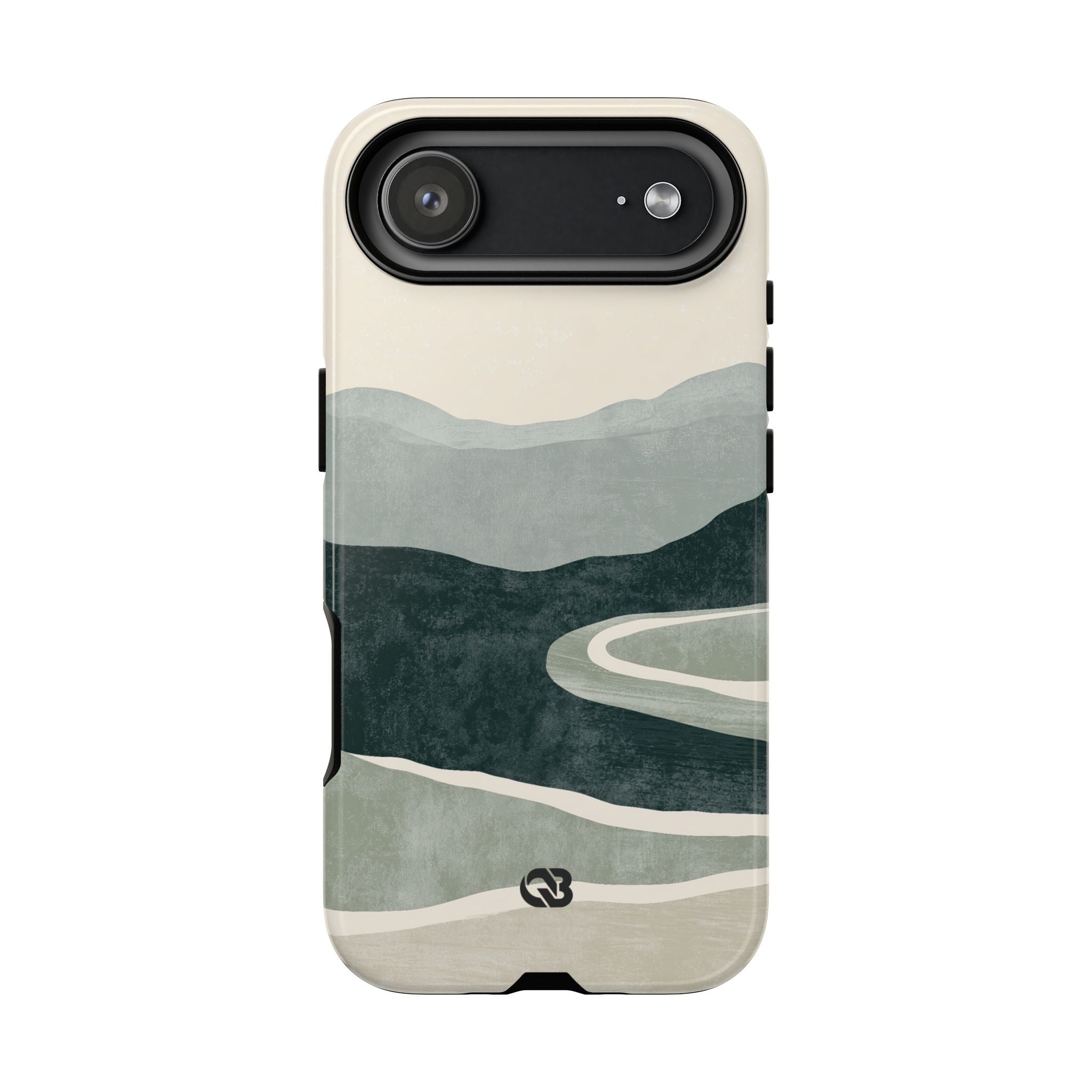 Green Tough Phone Case for iPhone - Misty Sage Valley