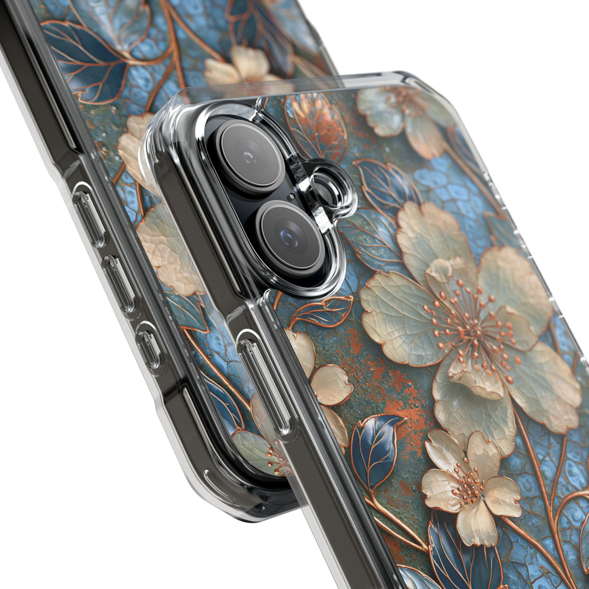Gilded Blossom Reverie · Clear Impact Magnetic Phone Case for iPhone · Teal