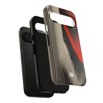 Red Tough Phone Case for Google Pixel - Crimson Pulse Topo
