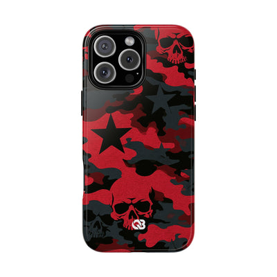 Crimson Skull Camo · Tough Phone Case for iPhone · Red