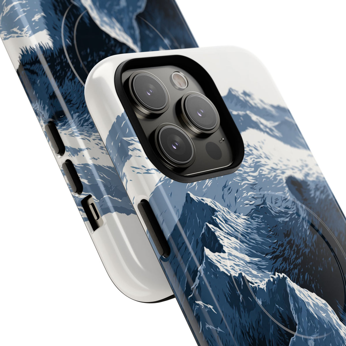 Fjord Summit Bear · Tough 2.0 Magnetic Phone Case for iPhone · Blue
