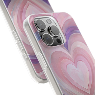 Lavender Pulse Hearts · Soft Mobilskal för iPhone
