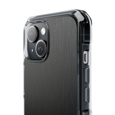 Obsidian Brushed Steel · Clear Impact Magnetic Phone Case for iPhone ·  Black