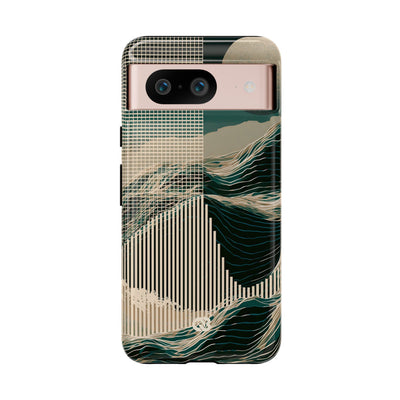 Green Tough Phone Case for Google Pixel - Lunar Moss Topography