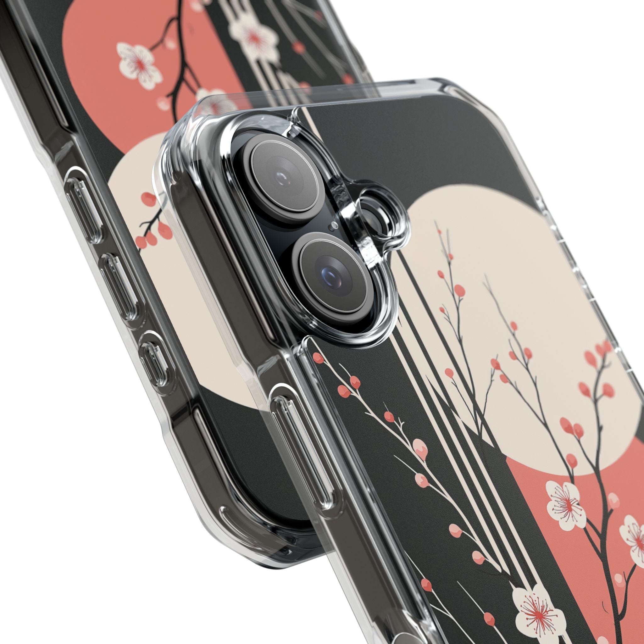 Black Impact MagSafe Phone Case for iPhone - Kyoto Midnight Blossom