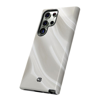 White Tough Phone Case for Samsung - Polished Ivory Wave