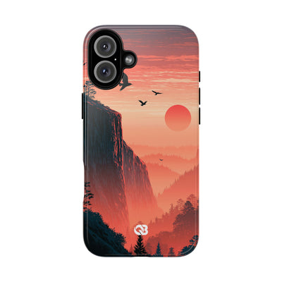 Orange Tough Phone Case for iPhone - Crimson Ridge Flight