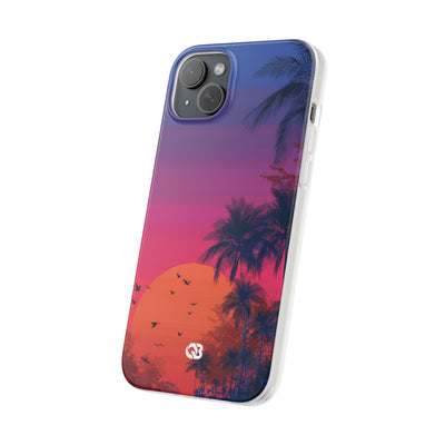 Neon Horizon Palms · Soft Capa para iPhone