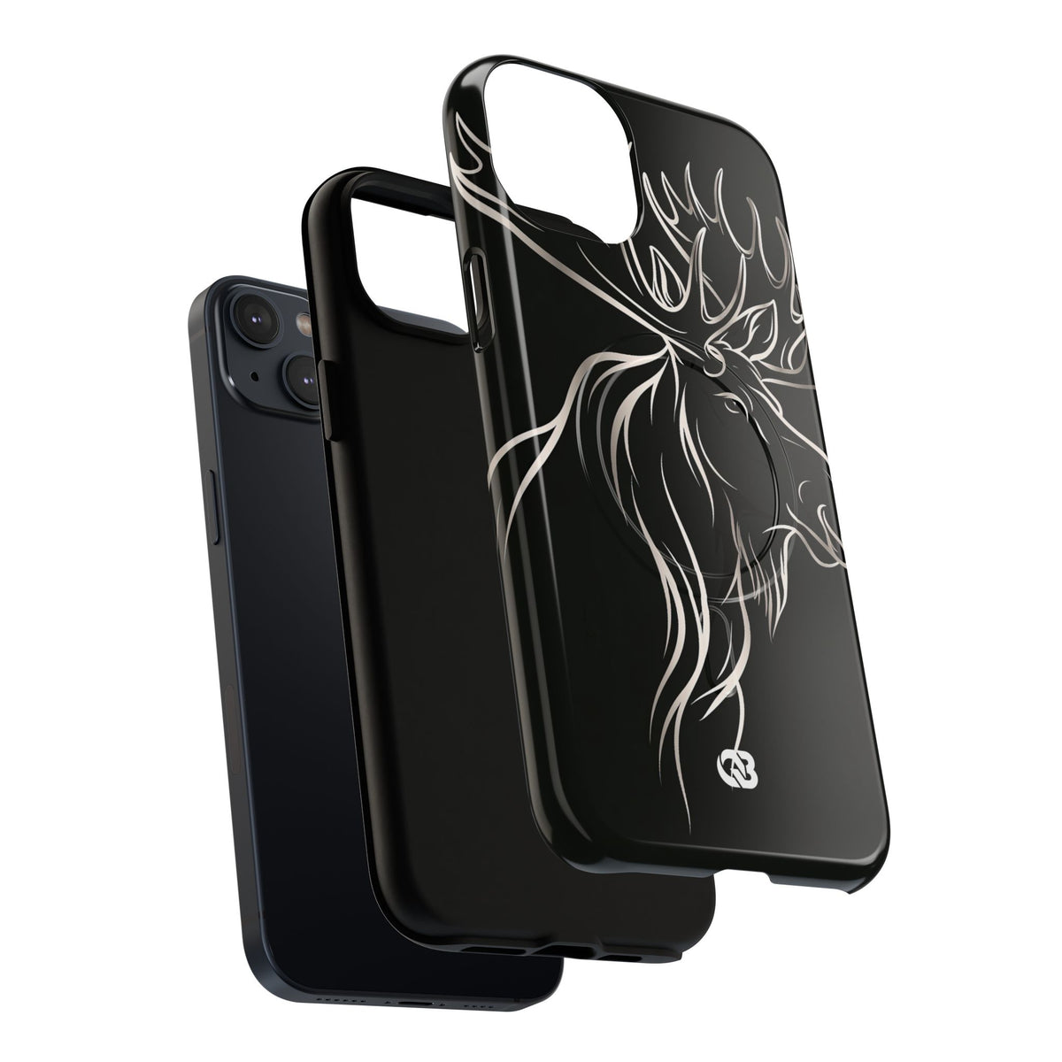 Nordic Moose Contour · Tough 2.0 Magnetic Phone Case for iPhone · Black