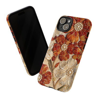 Carnelian Pearl Bloom · Tough Phone Case for iPhone · Orange
