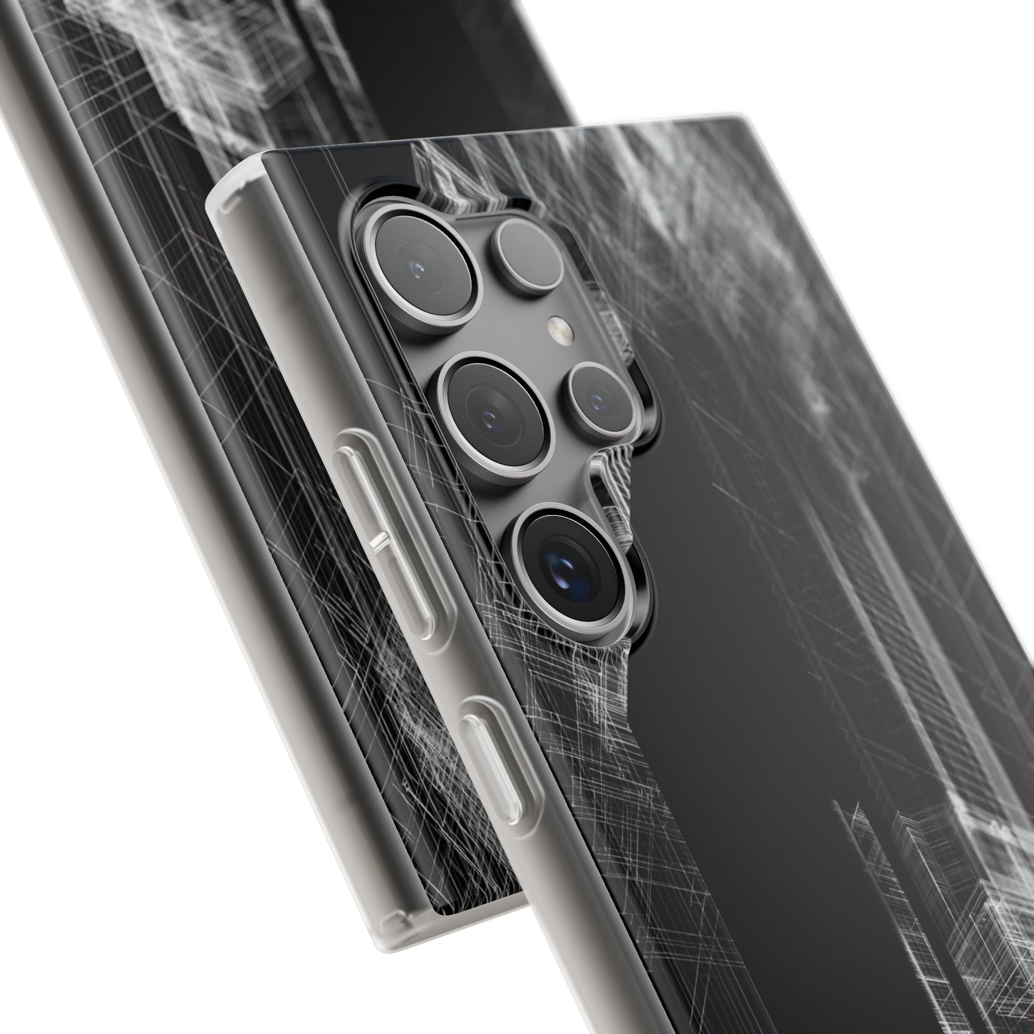 Black Lite Phone Case for Samsung - Ghost Urban Wireframe