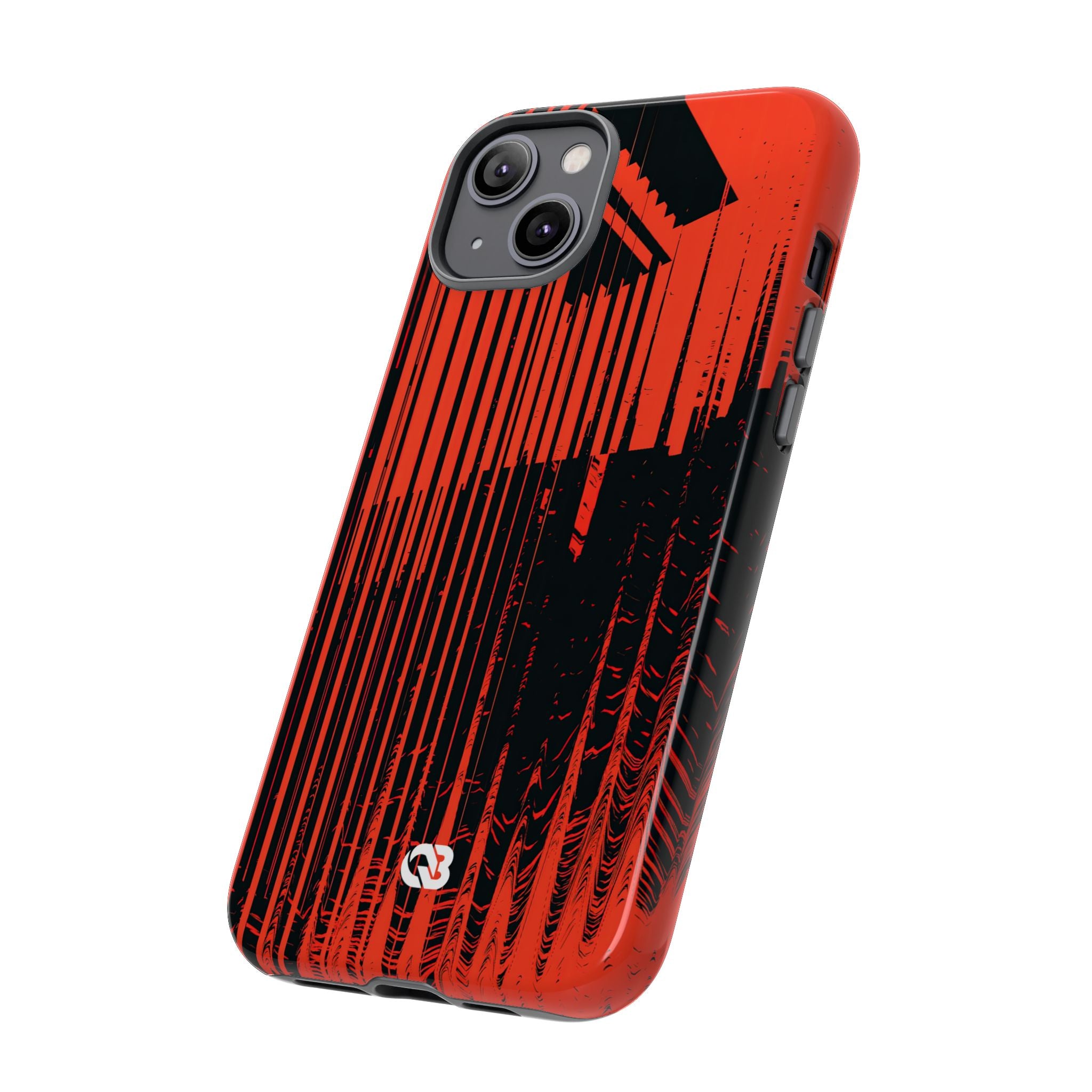 Red Tough Phone Case for iPhone - Crimson Brutalist Distortion