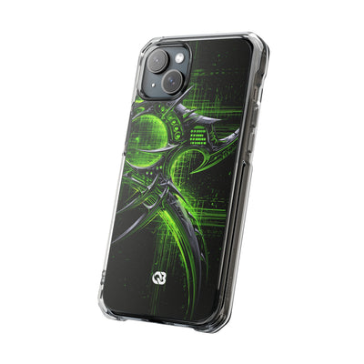 Cyber Sigil Grid · Clear Impact Magnetic Phone Case for iPhone · Green