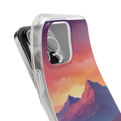 Crimson Mountain Dusk · Soft Custodia per iPhone