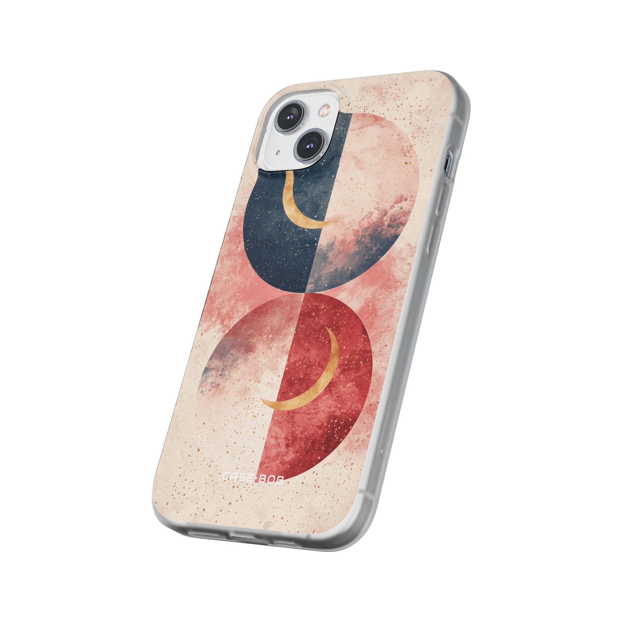 Golden Crescent Circles iPhone 14 Plus Case - Soft