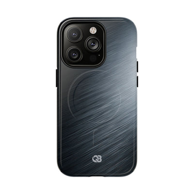 Grey Tough 2.0 Magsafe Phone Case for iPhone - Charcoal Brushed Steel