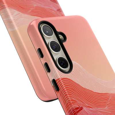 Red Tough Phone Case for Samsung - Crimson Ridge Contour