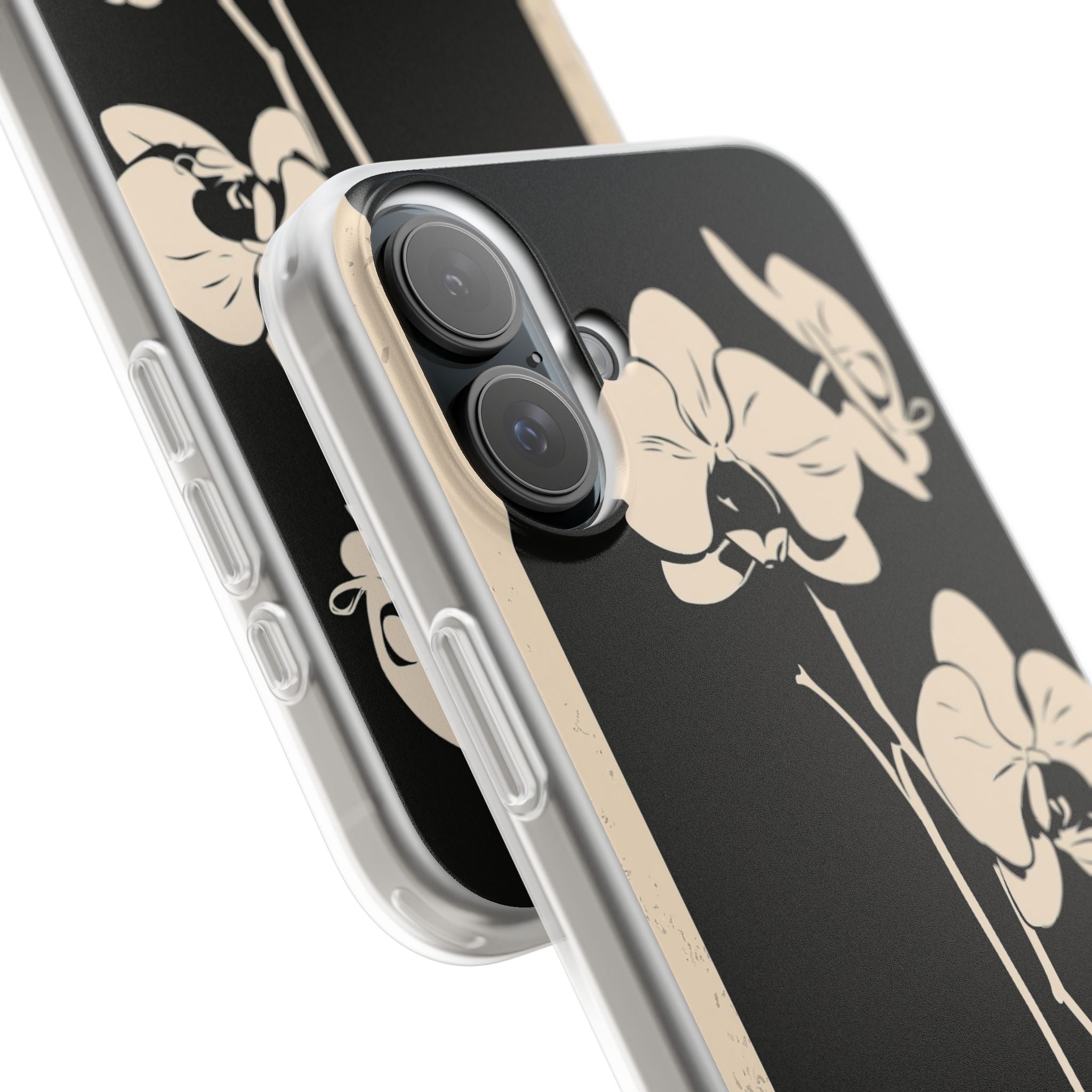 Black Lite Phone Case for iPhone - Obsidian Bone Orchid