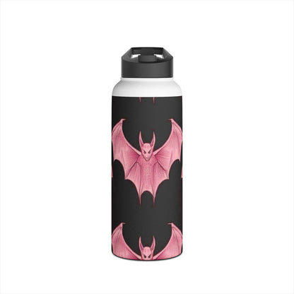 Pink Batwave - Stainless Steel Water Bottle