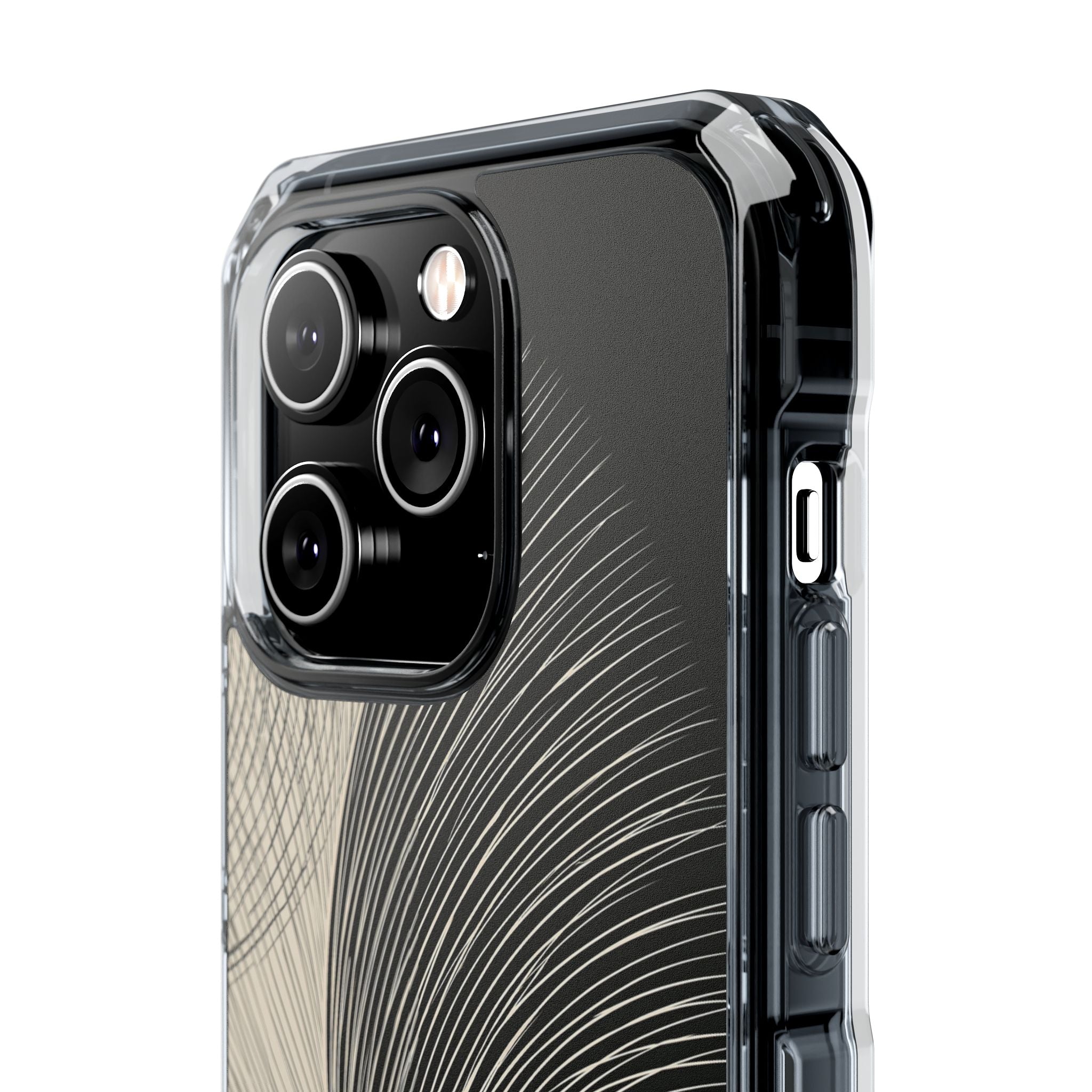 Beige Impact MagSafe Phone Case for iPhone - Obsidian Cream Plume