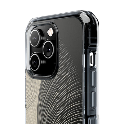 Beige Impact MagSafe Phone Case for iPhone - Obsidian Cream Plume
