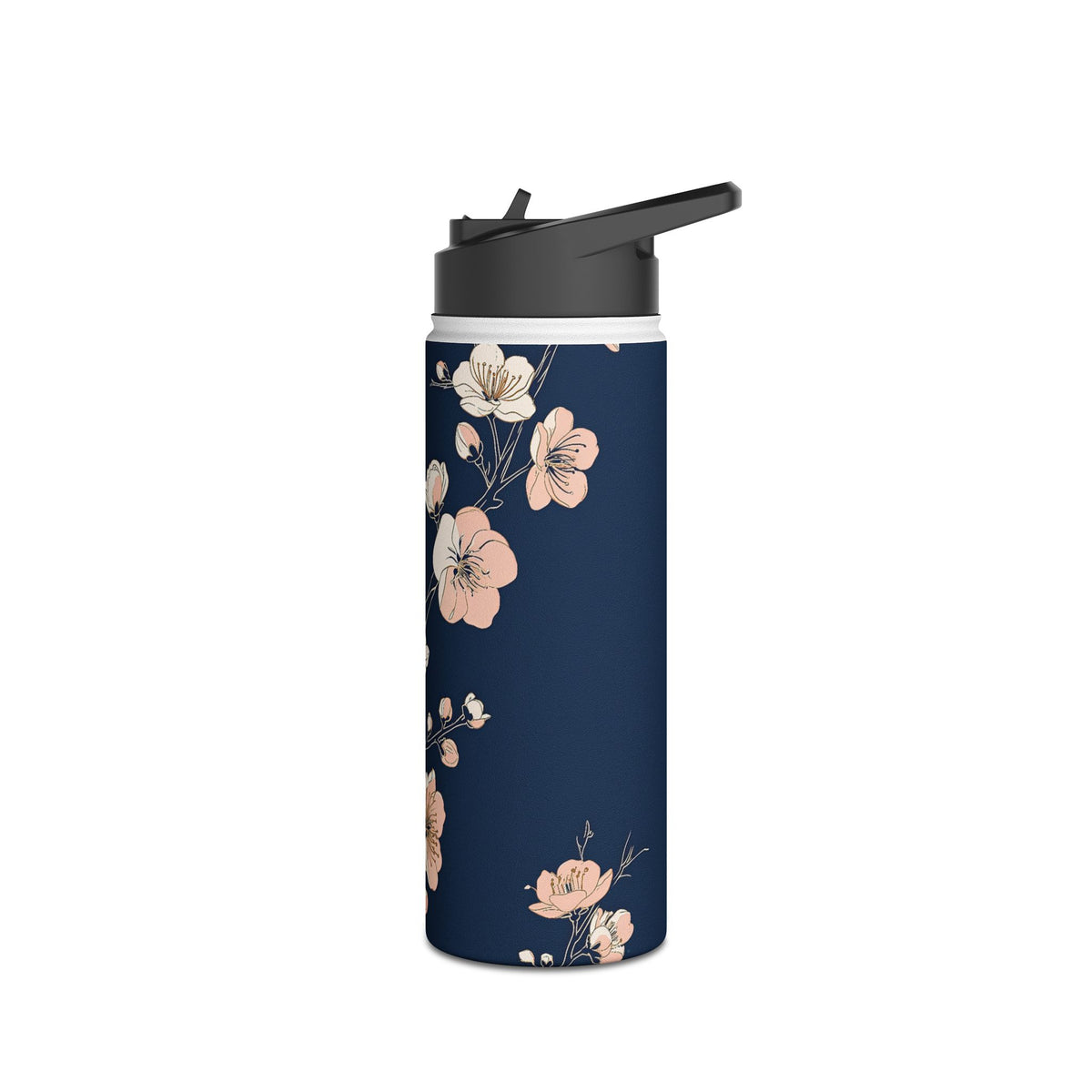 Midnight Plum Blossom · Insulated Water Bottle · Blue