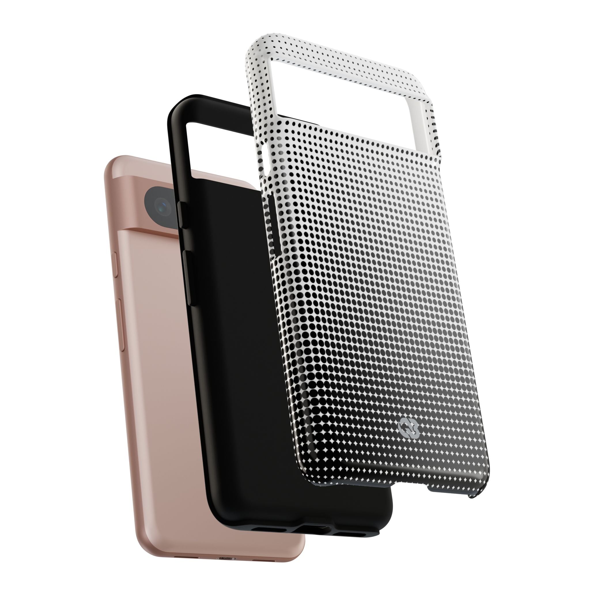 Black Tough Phone Case for Google Pixel - Obsidian Halftone Flux
