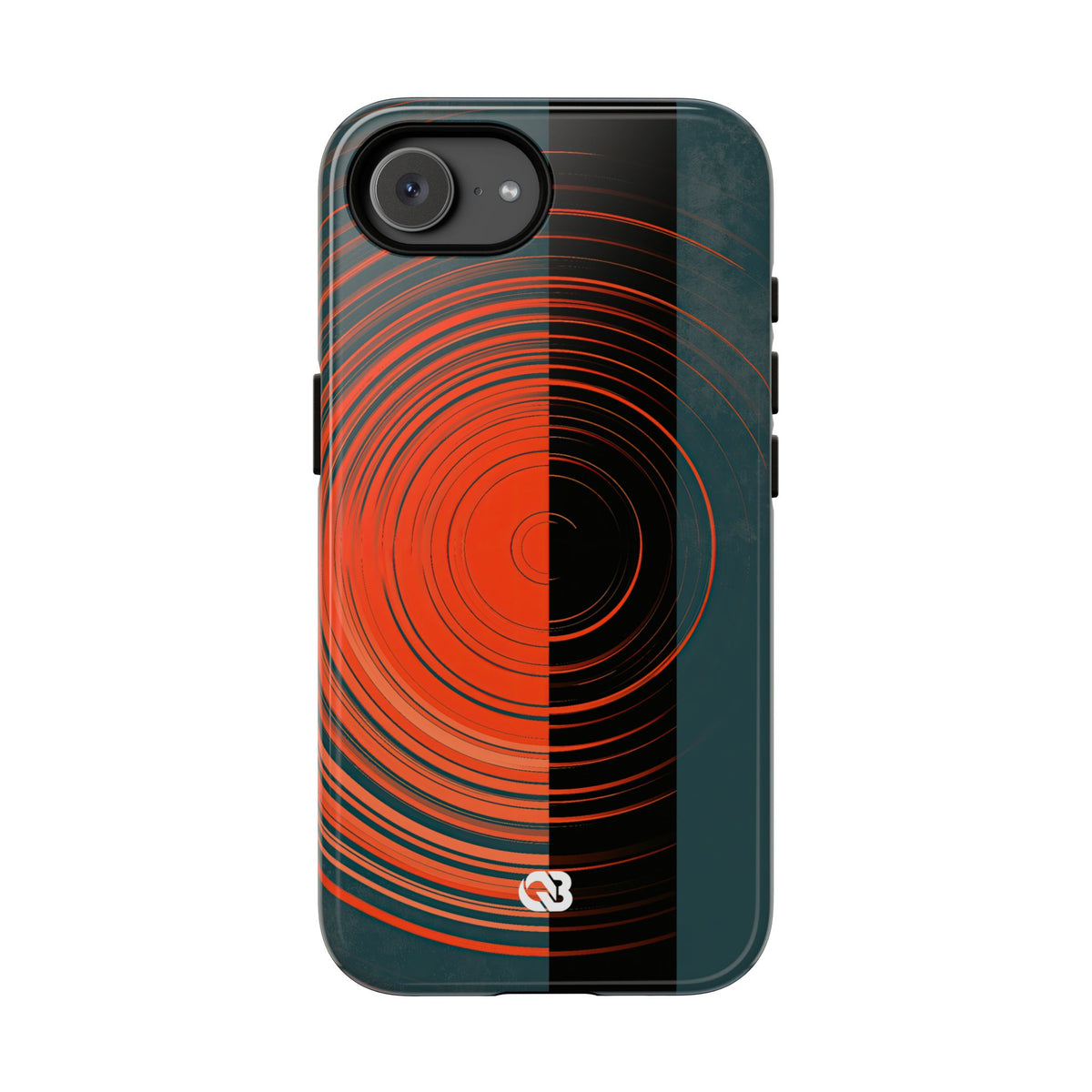 Teal Tough Phone Case for iPhone - Burnt Slate Radial