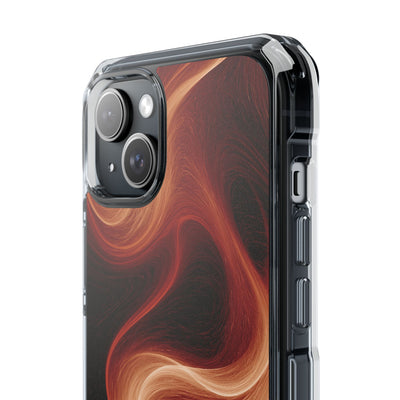 Solar Ember Flow · Clear Impact Magnetic Phone Case for iPhone · Orange