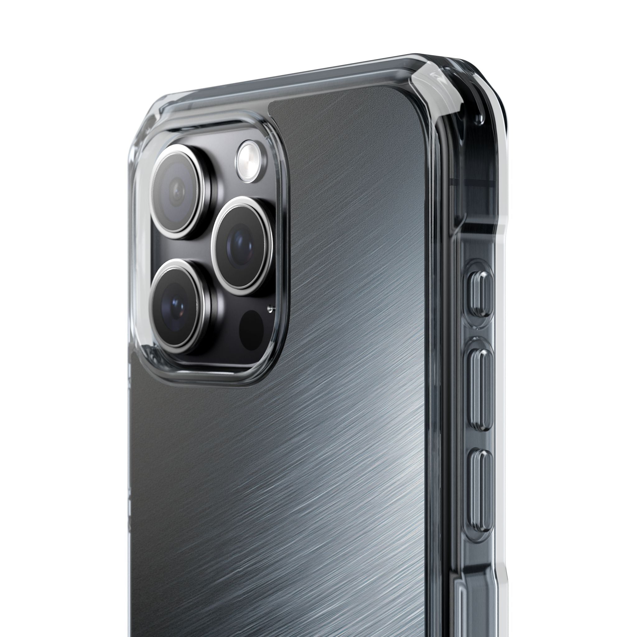 Grey Impact MagSafe Phone Case for iPhone - Charcoal Brushed Steel