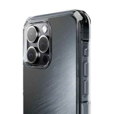 Grey Impact MagSafe Phone Case for iPhone - Charcoal Brushed Steel