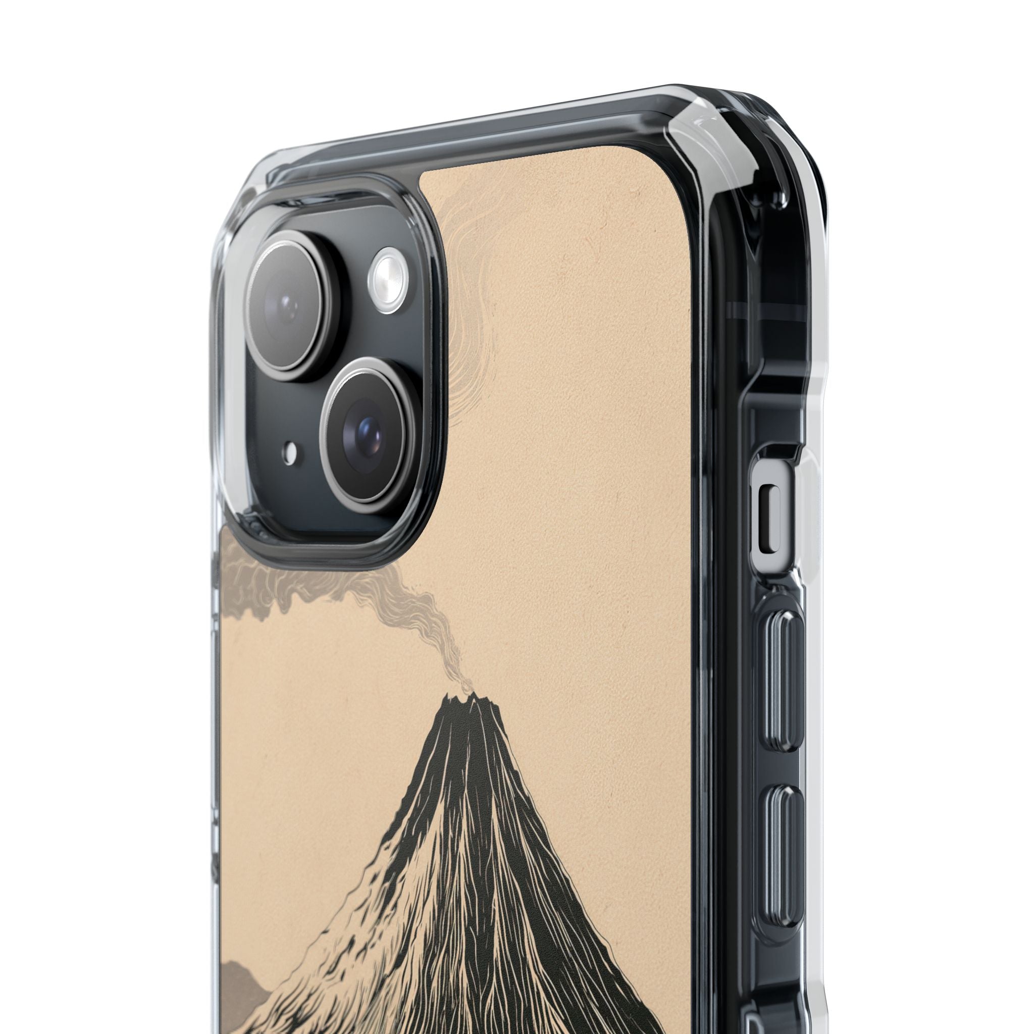 Beige Impact MagSafe Phone Case for iPhone - Obsidian Ink Summit