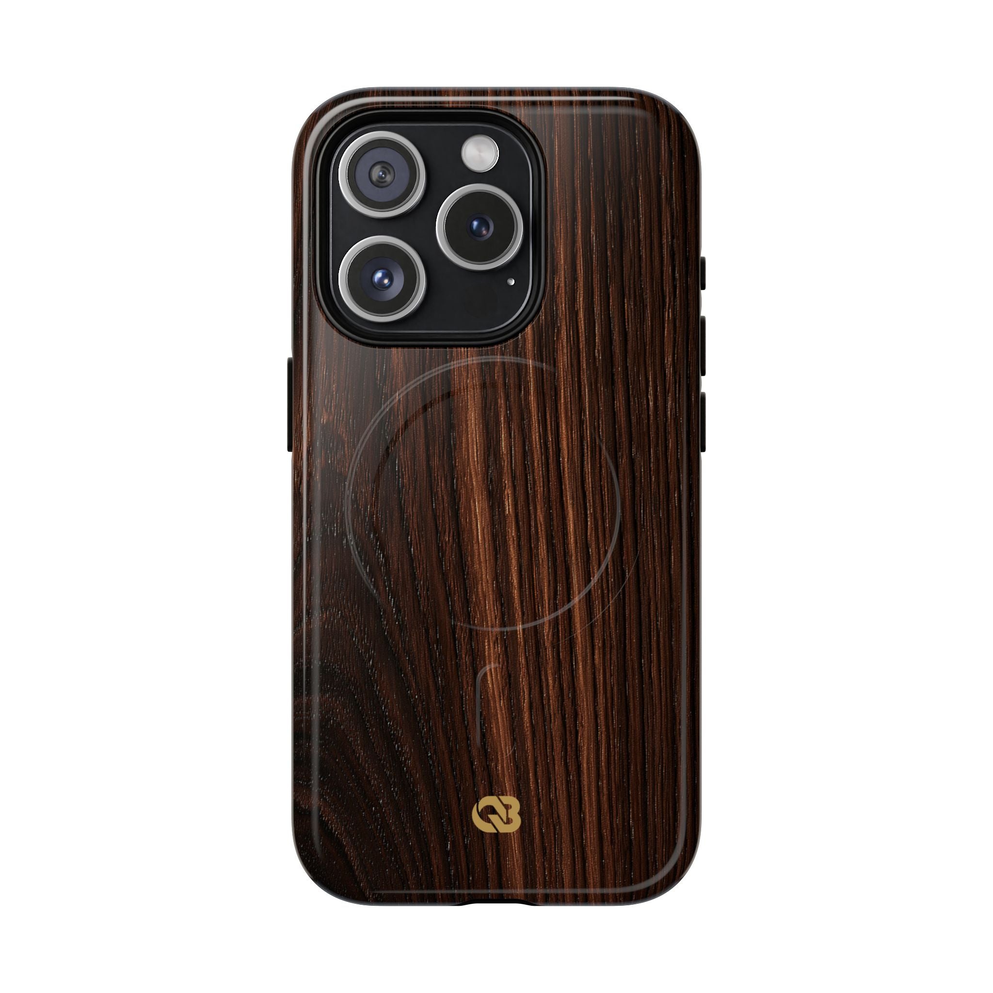 Brown Tough 2.0 Magsafe Phone Case for iPhone - Burnished Mahogany Grain