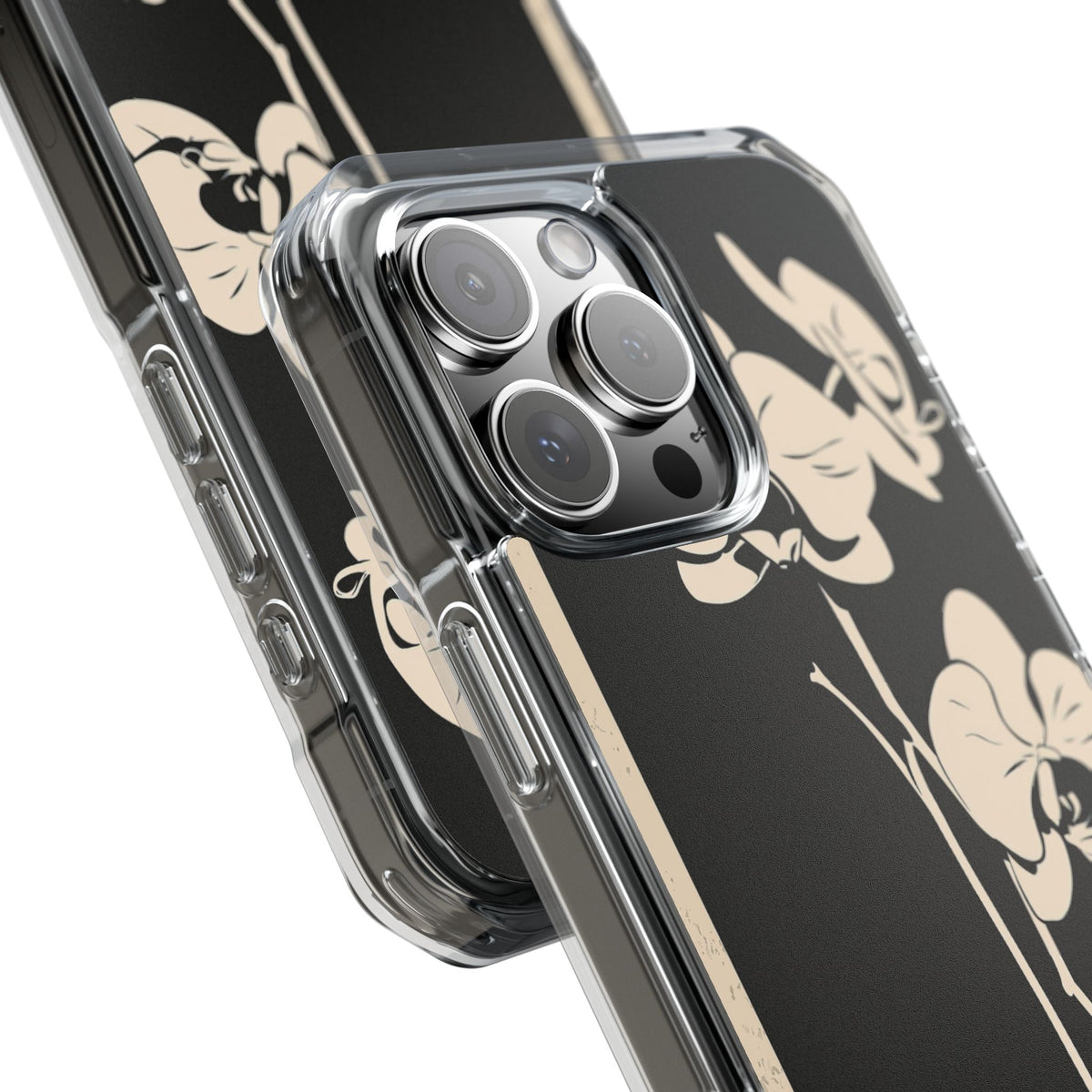 Nocturne Orchid · Clear Impact Magnetic Phone Case for iPhone ·  Black