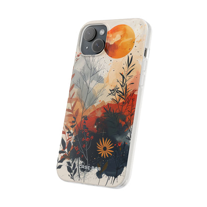 Orange Solstice iPhone 15 Plus Cover - Blød