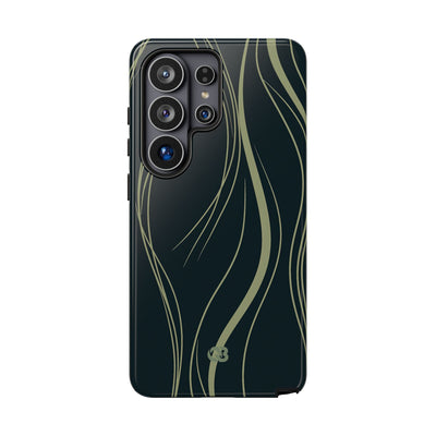 Green Tough Phone Case for Samsung - Obsidian Sage Flow