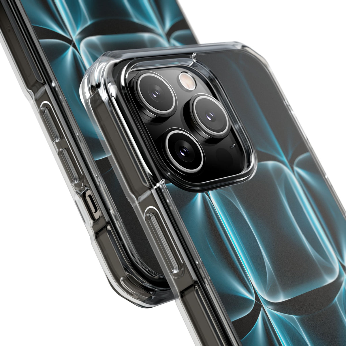 Cyan Core Matrix · Clear Impact Magnetic Phone Case for iPhone · Blue