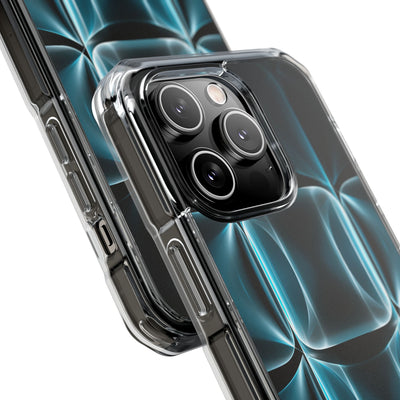 Cyan Core Matrix · Clear Impact Magnetic Phone Case for iPhone · Blue