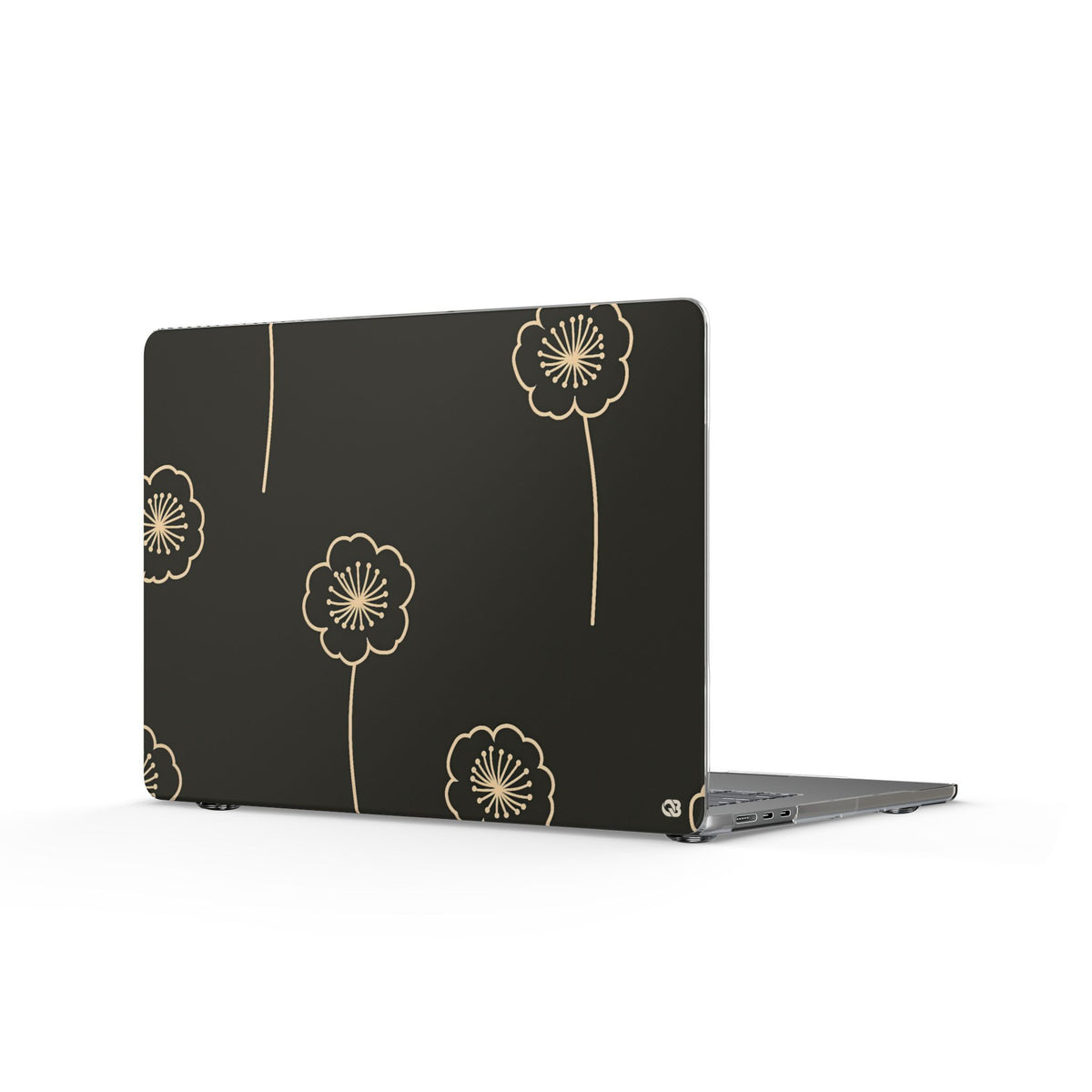 Nocturne Bloom Contours · Clear Hard Case for MacBook · Black