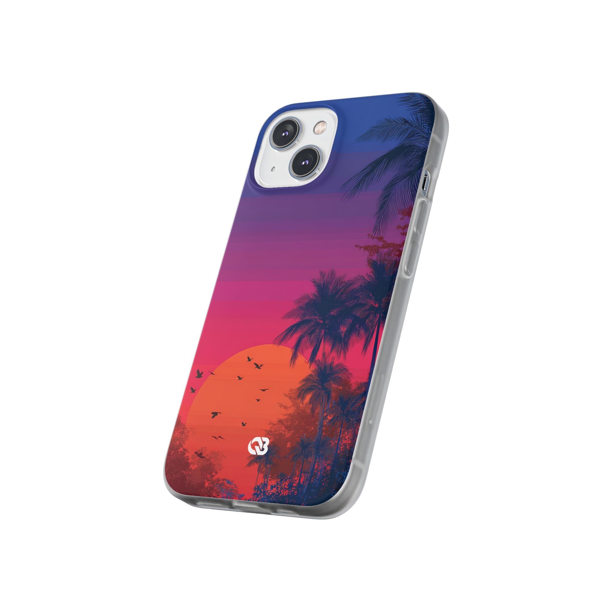 Neon Horizon Palms · Soft Capa para iPhone