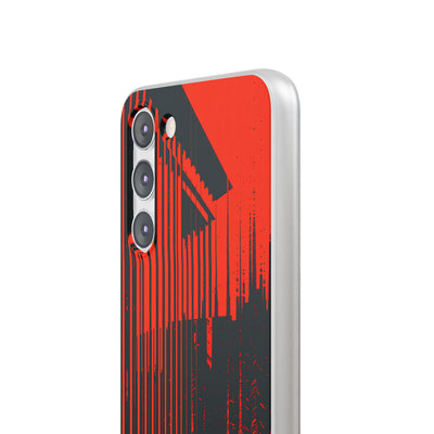 Red Lite Phone Case for Samsung - Crimson Brutalist Distortion