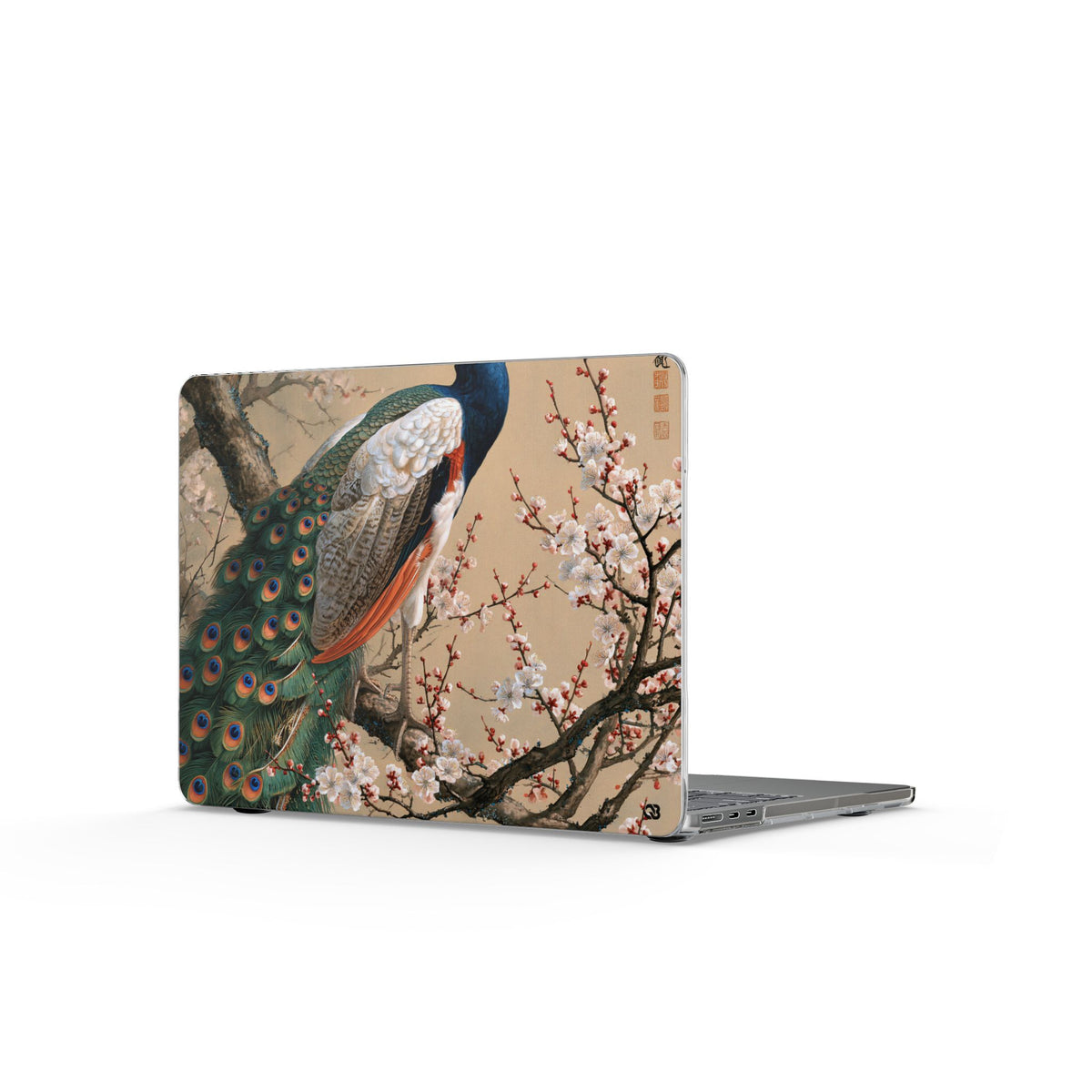 Imperial Peacock Blossom · Clear Hard Case for MacBook · Beige
