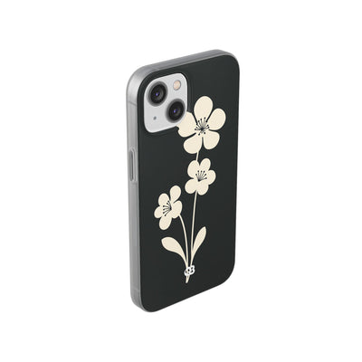 Black Lite Phone Case for iPhone - Obsidian Cream Bloom