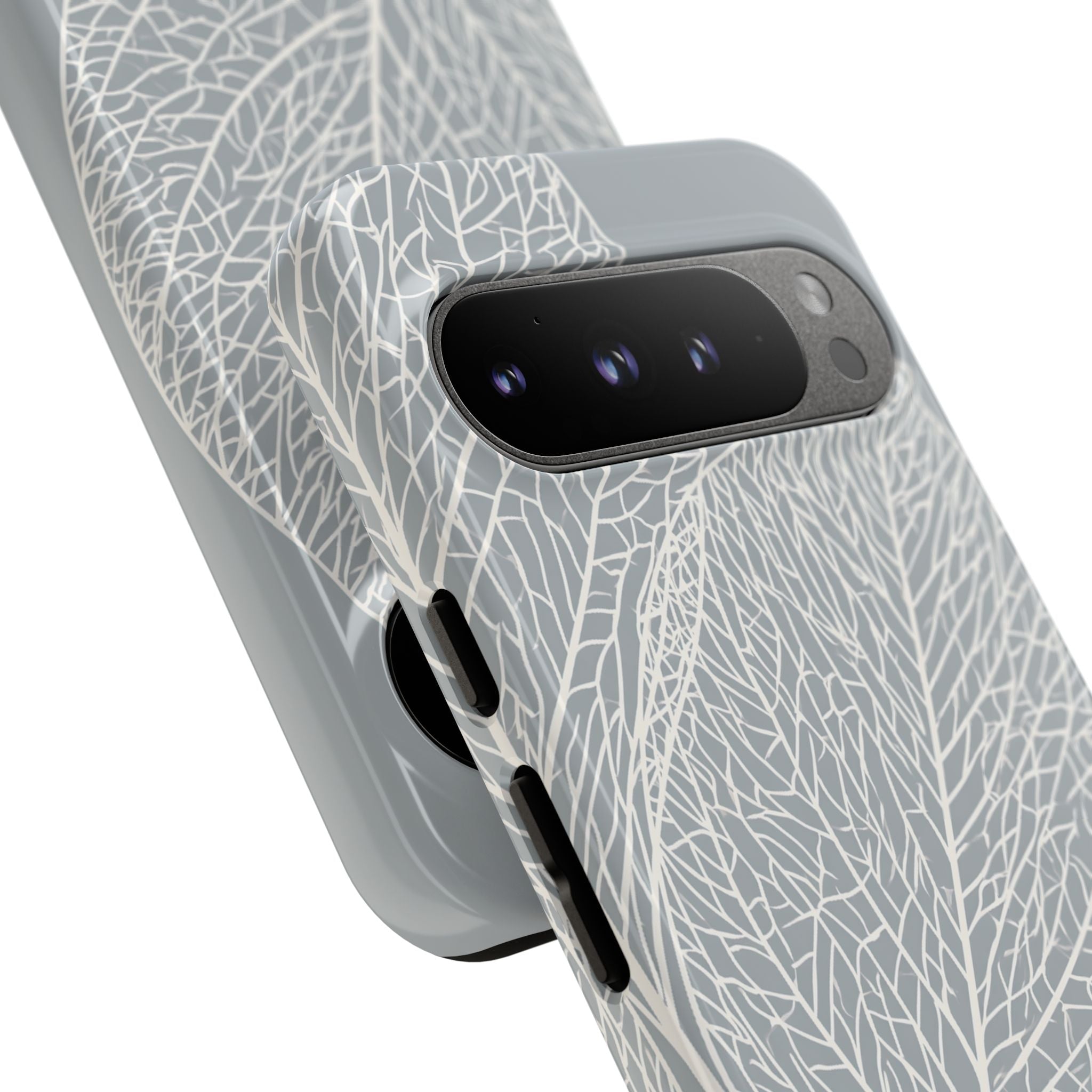 Grey Tough Phone Case for Google Pixel - Frosted Ash Veins