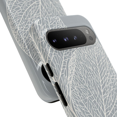 Grey Tough Phone Case for Google Pixel - Frosted Ash Veins
