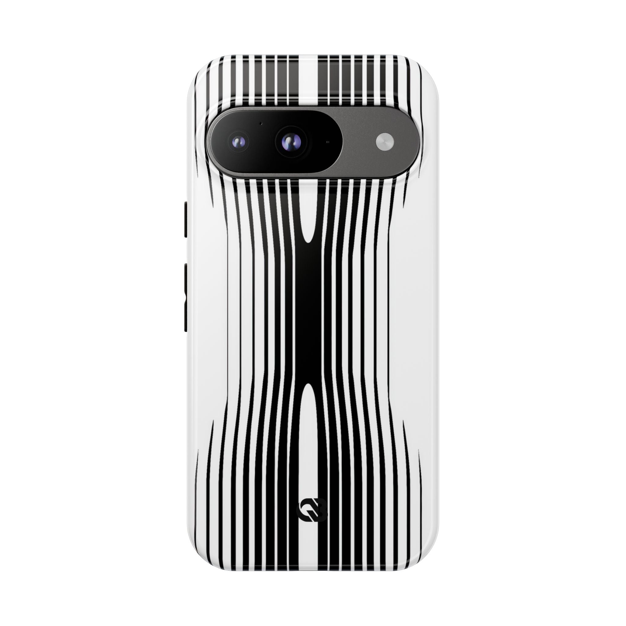 White Tough Phone Case for Google Pixel - Kinetic Mono Distortion